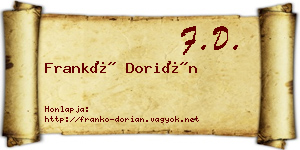 Frankó Dorián névjegykártya